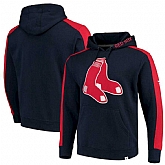 Men's Boston Red Sox Fanatics Branded Alternate Logo Iconic Fleece Pullover Hoodie Navy & Red